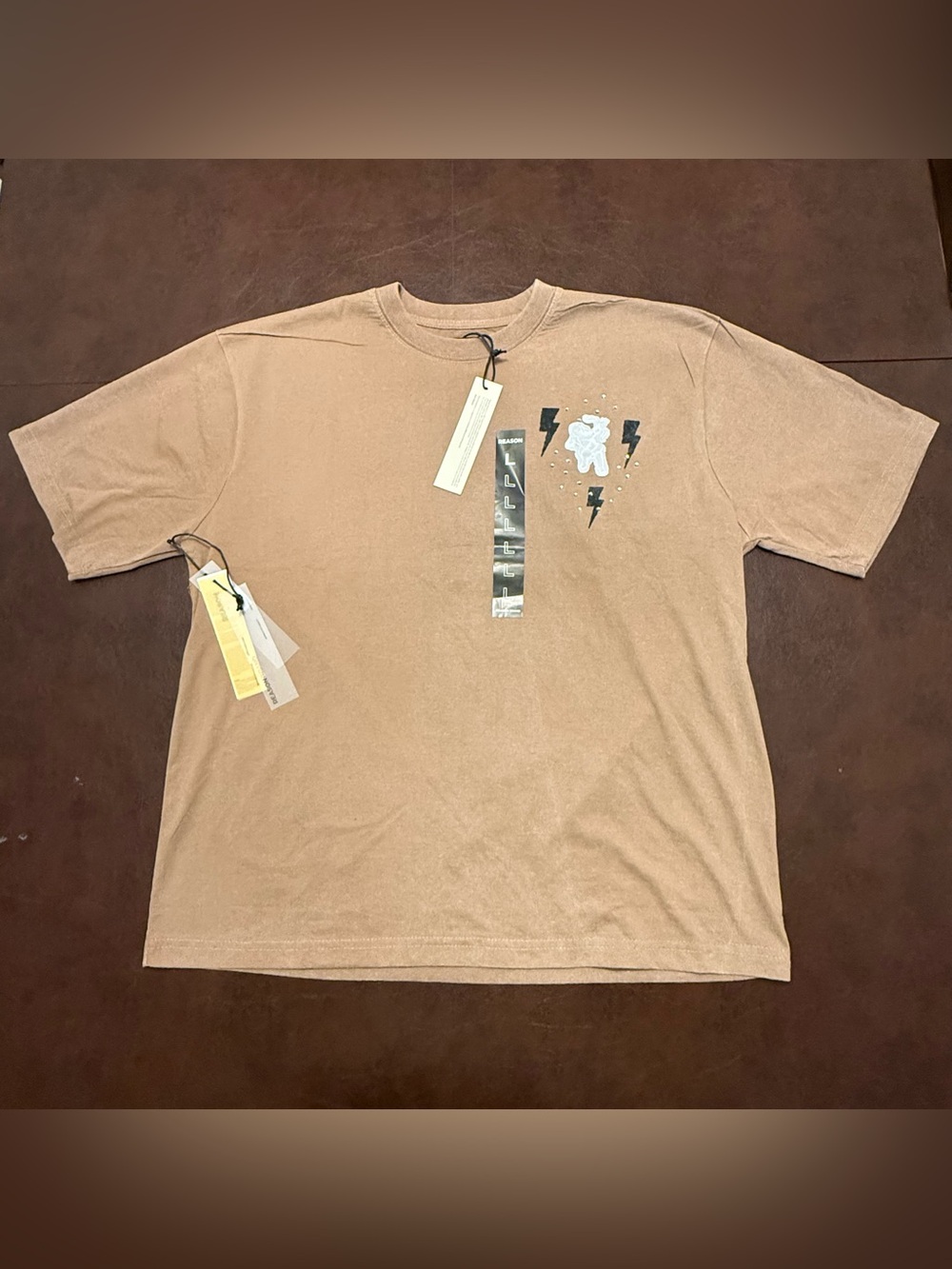 Reason Brand Anti Social Brown Graphic Rhinestone Eagle Tee Men L NWT
